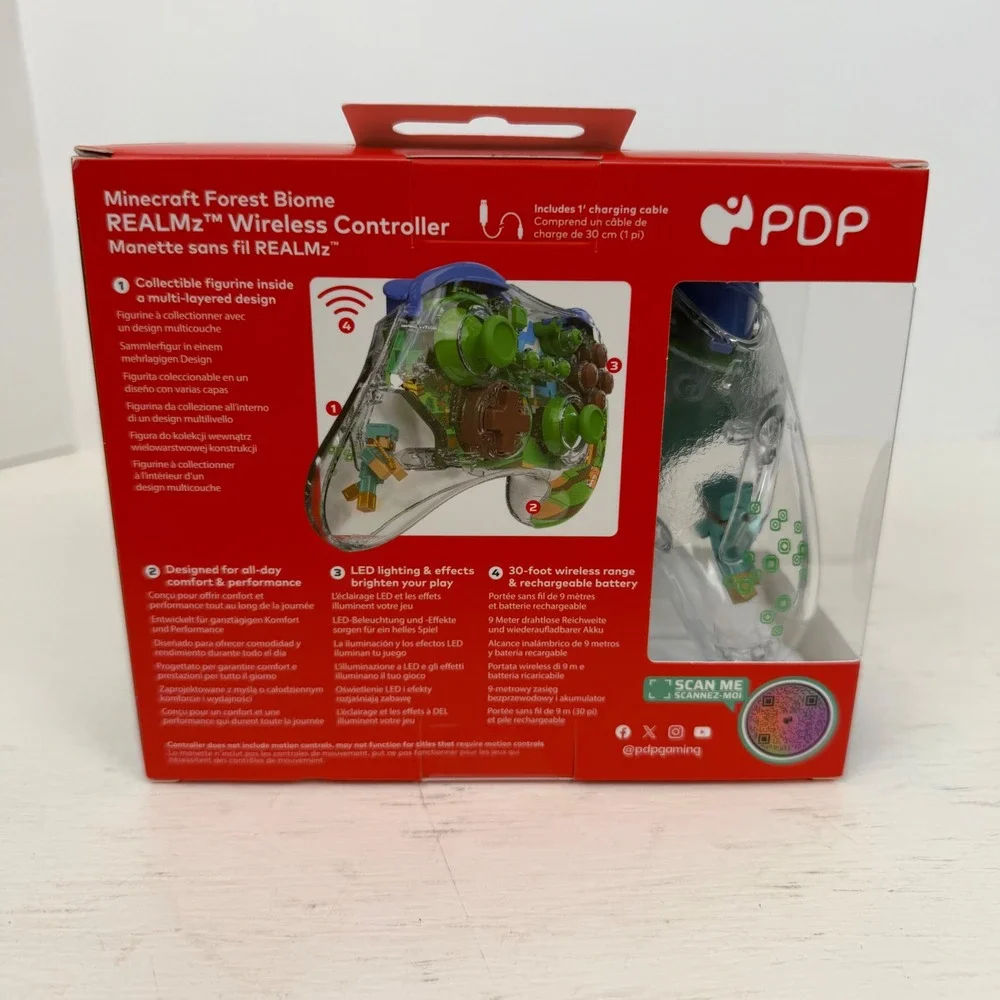PDP REALMz Wireless Controller Nintendo Switch Minecraft Forest Biome Steve New